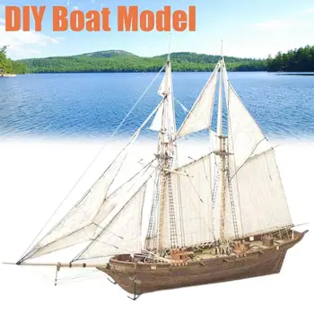 1: 100 drveni sastavljen jedrilicu dob za navigaciju DIY klasični jedrilicu model sastavljen drveni DIY kit drvene rukotvorine