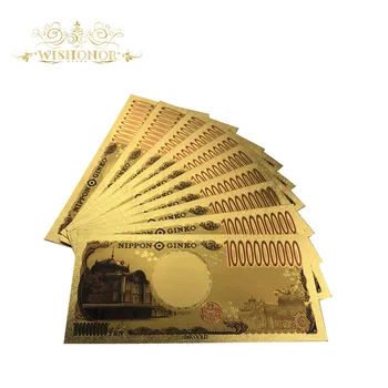 10 kom./lot Lucky 888 Color Japan Banknote 1 milijarde jena novčanice u 99,9% pozlaćeni lažni papirni novac za zbirke