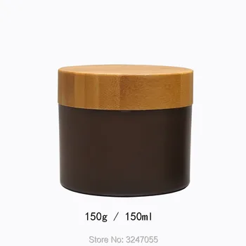 150 ml/150 g 10 kom./lot prazna kvalitetan drveni poklopac za lonac PP Jar, bambusa poklopac plastični bijela/smeđa Banke, plastična kutija kreme n Bamboo Cap