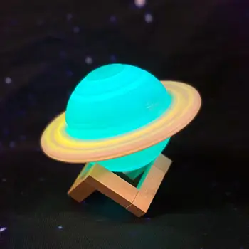 16 u boji i 3D ispis led žarulja Mesec Zemlja Jupiter previsokog USB daljinski upravljač Home Dekor spavaće sobe kreativno raspoloženje noćno svjetlo šareni