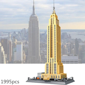 1995 Kom Arhitektura Serije New York Carstvo Sjedinjene Države Gradivni Blokovi Setovi Cigle Klasični Gradski Horizont Model Dječje Igračke 21046