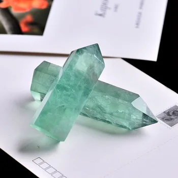 1pc prirodni zeleni fluorit Kristal točka шестиугольная stup mineralni uzorak magija popravak liječenje coli uređenje doma uređenje