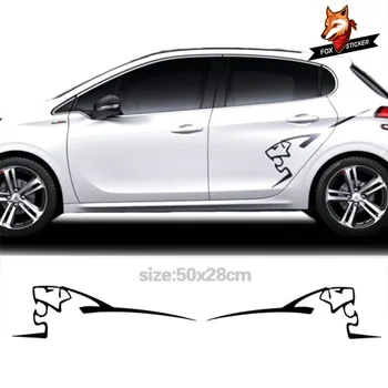 2 komada sjajni auto bočna oznaka vozila bočna grafika, logo naljepnica-naljepnice višebojne Sticke stil vozila za Peugeot 208/306