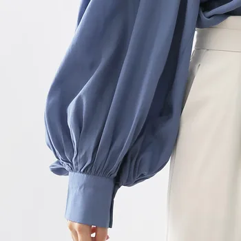 2019 jesen novi retro fenjer rukava dizajn bluza koreanska verzija free tanke dašak rukavima košulja ženska dugi rukav