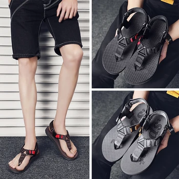 2020 Tkati Shoes Patent gospodo ulične sandale veličine od 39 do 45 jednobojnu praktična kopča za muške japanke Sandalias Hombre