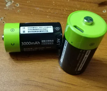 2XNew Dolazak Reachargeable Lipo Battery 2Pcs ZNTER 1.5 V 3000mAh Punjive C Size 4500mwh Li-Po USB Battery +1 usb kabel
