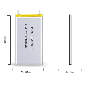 3.7 V 1500mAH 803450 PLIB polimer li-ion / li-ion baterija za GPS mp3 mp4 mp5 dvd bluetooth model igračke