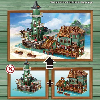 30102 Captain ' s Wharf Building Block Creative Street View Series Model Bricks Collection DIY Toy Gift for Children
