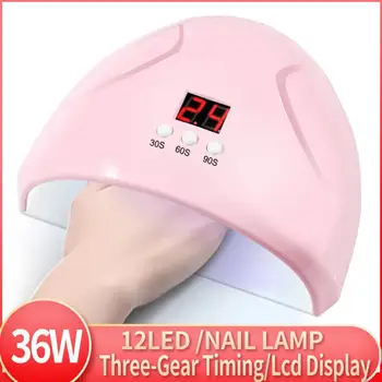 36W LED Nail Lamp 7Color UV Lamp LCD Display Nail Gel Dryer Lamp USB Charging Auto Lamp For Manikura