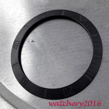 38 mm visoka kvaliteta crna keramička oštrica nova moda random rezervni dijelovi umetanje sat komplet odgovara automatski pokret sat oštrica