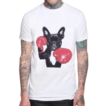 3D ispis francuski buldog t-shirt muški ljetne majice t Mops životinja majica muška O-izrez kratkih rukava boksač osoba majica