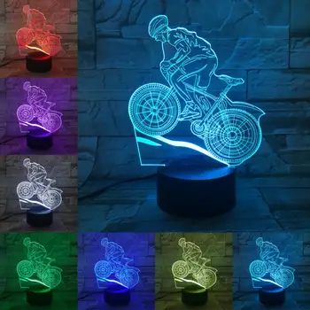 3D LED biciklistička lampa 7 boja ambijent rasvjeta Lamparas boje Bulbing senzor za svjetlo noći dječaci ljubavnik darove spavaća soba dekor stola