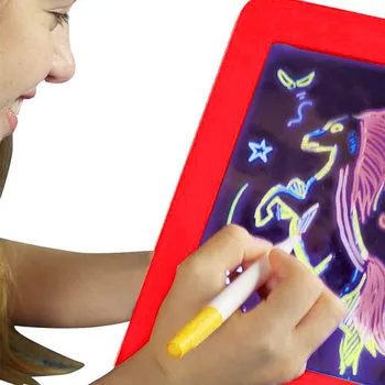 3D Magic Drawing Pad osvijetljena ploči za crtanje odbora 3D Sketchpad Tablet Magic Pad Glow Art Crtanje Igračke igračke za razvoj mozga