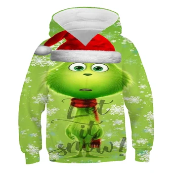 3D pattern boys' Sweatshirt winter Hoodie cartoon greenge Hoodie Boys / girls dječja плюшевое kaput dječji top