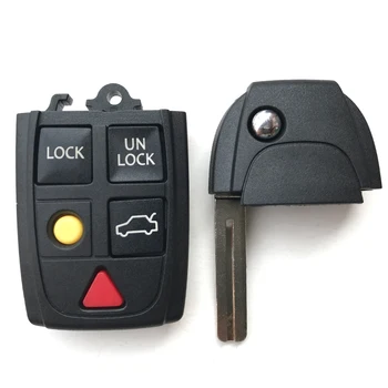 5 gumb auto daljinskog ključa torbica za VOLVO S60, S80, V70 XC70 XC90 zamjena auto flip sklopivi ključ prazan privjesak poklopac & blade