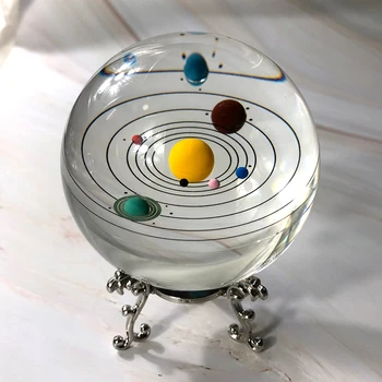 80 mm šarene Crystal Sunčevog sustava loptu minijaturne planete model stakleni globus za uređenje doma opseg nakit poklon suvenir