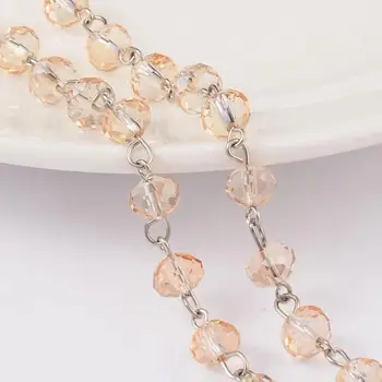 8x5 mm гальваника rezano staklo okrugle perle platine lanca nakit Zaključke Za izradu narukvice ogrlice za 1m / strand (39.3