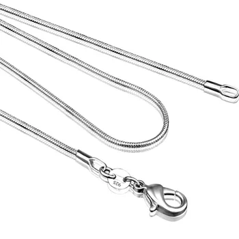 925 sterling srebro nakit ogrlica ženska, srebrni nakit zmija krug 1 mm ogrlica 16 18 20 22 24