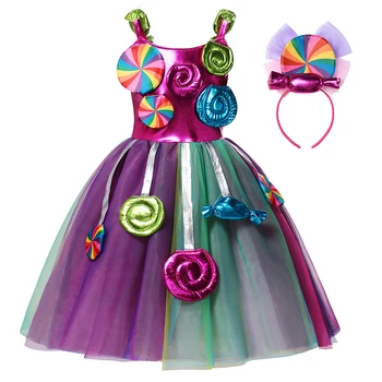 AEMUAKIDS candy boja tila haljina za djevojčice Halloween djeca cosplay odijelo djevojčica cvjetni dnevne haljine