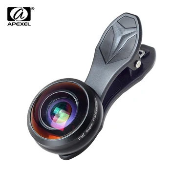 APEXEL 238 stupnjeva fish eye telefon leća za iPhone Samsung S7 S8 Xiaomi udaljiti širokokutni HD objektivi kamere visoke kvalitete stakla