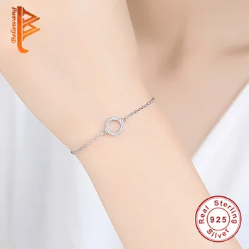 BELAWANG 2019 minimalizam nakit 925 sterling srebra narukvica zauvijek jasno CZ Crystal ovjes narukvica za žene djevojka