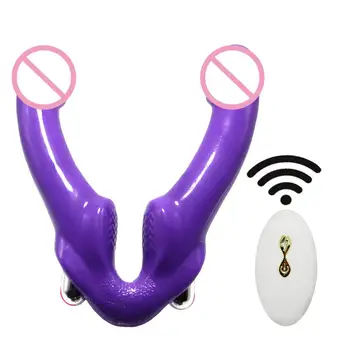 Bez naramenica strapon dildo vibrator za žene uvez strapon dvostruki penis lezbijke igračke za odrasle seksi Igračke za žene