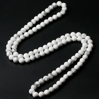 Bijela говлит muški kamen 8 mm mjehuri ogrlicu moda prirodni kamen ženski nakit novi dizajn ručno pribor poklon