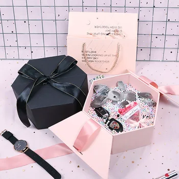 Black pink High grade candy paper packaging gift box kutija za pakiranje birthday gifts jewelry cosmetics poklon bags kutija karton