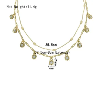 Boho Multi-element Crystal ogrlice Za žene moda Zlatna boja ogrlica stare nekoliko slojeva privjesak ogrlica