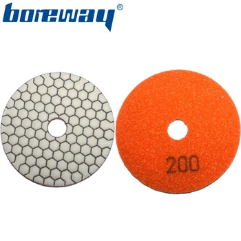 Boreway Highquality 4inch 100 mm Resin Bond Hexagon Diamond Dry Polishing Pad For Polishing Granite Marble Artificial Stone