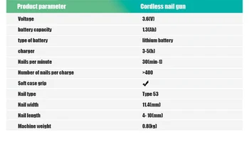 BOSCH Power Tools 3.6 V litij baterija Punjiva Гвоздевой pištolj 11.4 mm višenamjenski klamerica klamerica