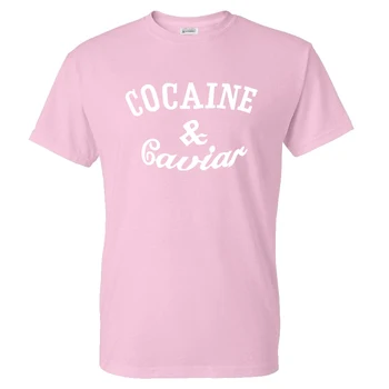 Cocaines & kavijar jednobojnu Pismo tisak majice Muškarci Žene Sport Svakodnevne Ulične mode pamučna Majica majice majice Clothing