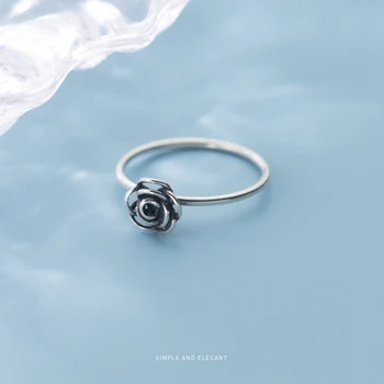 Colusiwei romantične trnje i Ruže otvorene podesivi prsten za prste za žene 3D cvijet prsten grupa 925 sterling srebra nakit korejski