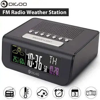 Digoo DG-FR100 Color Wireless FM Radio Clock the dolby Digital Dual-Alarm Clock prognoza vremena, kalendar temperatura vlažnost