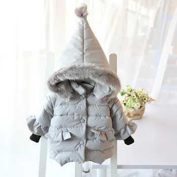 Dijete 2019 Jesen Zima пуховик za djevojčice Djevojka djeca slatka jakna s kapuljačom topla mekana pamučna odjeća kaputi djevojka Odjeća 1-6Yrs