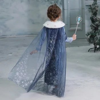 Disney Elsa Princess Girls Dress Dječje haljine za djevojčice Dress Up Christmas Costume Party dugi rukav Girl Clothes Frozen Mesh