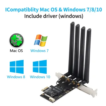 Dual-band BCM94360CD Hackintosh PC 1750Mbps WiFi, Bluetooth 4.0 PCI-E adapter za MacOS Airdrop Handoff Continuity FV-T919 Wifi