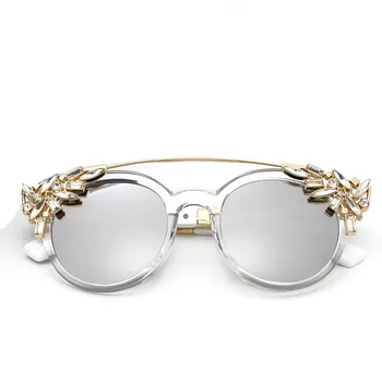 Dvostruka Greda Mačje oči Sunčane naočale Žene brand dizajner berba sunčane naočale s dijamantom UV400 visoke kvalitete Oculos Gafas De Sol