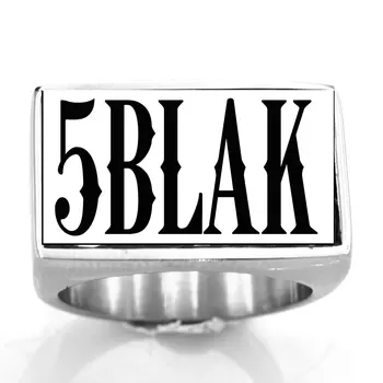 Fanssteel nakit od nehrđajućeg čelika prilagođeno 5 slova inicijali pisma brojke ime pravokutnik prsten personalizirani poklon