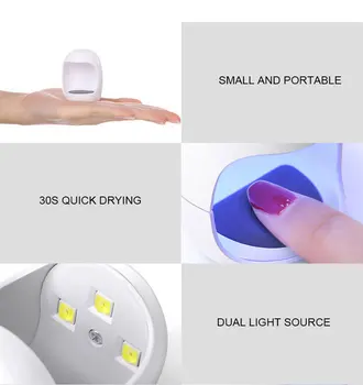 Fingerqueen 3W USB Mini Nail Dryer prijenosni UV led Отверждающая lampa 30s Fast Drying Liječenje Light for Gel Polish