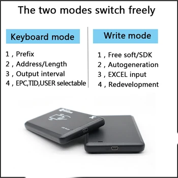 FONKAN Desktop miniUSB 2.0 prijenosni RFID UHF Reader tag Writer ISO18000-6C USB tipkovnica ulaz pruža SDK i demo-kartu uzorka
