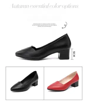 GKTINOO profesionalne radne cipele Oštar čarapa, kožne cipele Ženske pumpe 2020 jesen crna štikla ured za cipele plus size 35-42