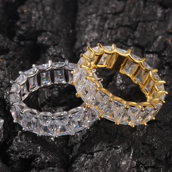 Hip-hop 7 mm Cirkon многоугольной Cirkon Crystal krug cijele zaručnički prsten prsten za muškarce žene Valentinovo poklon