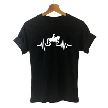 Horse Heartbeat Line Animal Harajuku T Shirt Funny T-shirt Ženska odjeća svakodnevne majice kratkih rukava tees