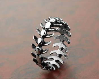 Identitet nehrđajućeg čelika duge kosti kralježnice prsten moda Divlji lubanje kostura prsten muškarci i žene punk nakit pokloni