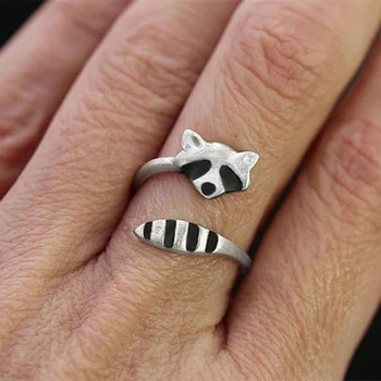 Jednostavno посеребренное prsten rakun podesivo zaručnički prsten prsten za ženske vjenčanja izjavu žene nakit veleprodaja