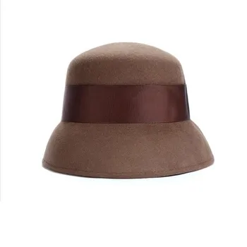 Jesen zima Dama osjetio šešir šešir britanski klasicni vune osjetio kape žene elegantan luk sve Utakmicu moda stare ženske kape H7103