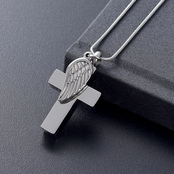 K12239 križ kremiranje nakit za pepeo privjesak za ogrlicu držač od nehrđajućeg čelika žare na spomen Memorial urna Ogrlica za pepeo