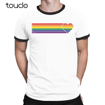 Klasicni srce trake s gay-pride Duga boje majice LGBT lezbijke 2019 novi godišnji povremeni O-izrez jednobojnu besplatne majice