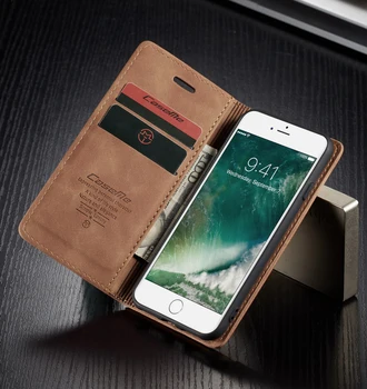 Kožna torbica za telefon iPhone 7 flip novčanik Phonecase iPhone7 utor za kartice Cases Coque Fundas Etui branik kućište poklopac koža Para